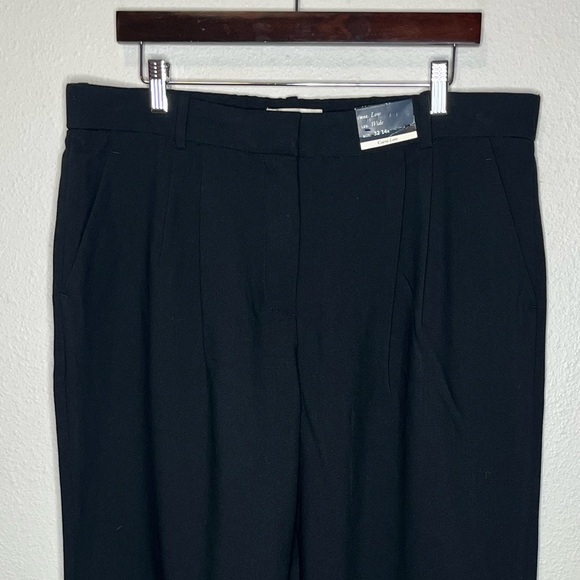 NEW Abercrombie & Fitch Black Sloane Low Rise Tailored Wide Leg Trouser Pants - Picture 4 of 11